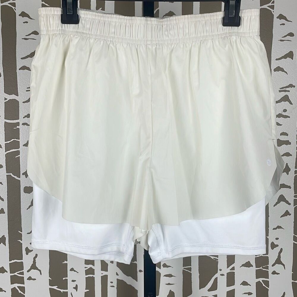 CALIA 2 In 1 Run Short White Reflective High Rise M